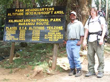 Me and Nicholas at the Marangu Gate